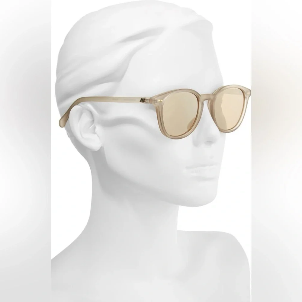 LE SPECS Bandwagon NEW Sunglasses Matte Stone Frame With Copper Mirror Lens NEW